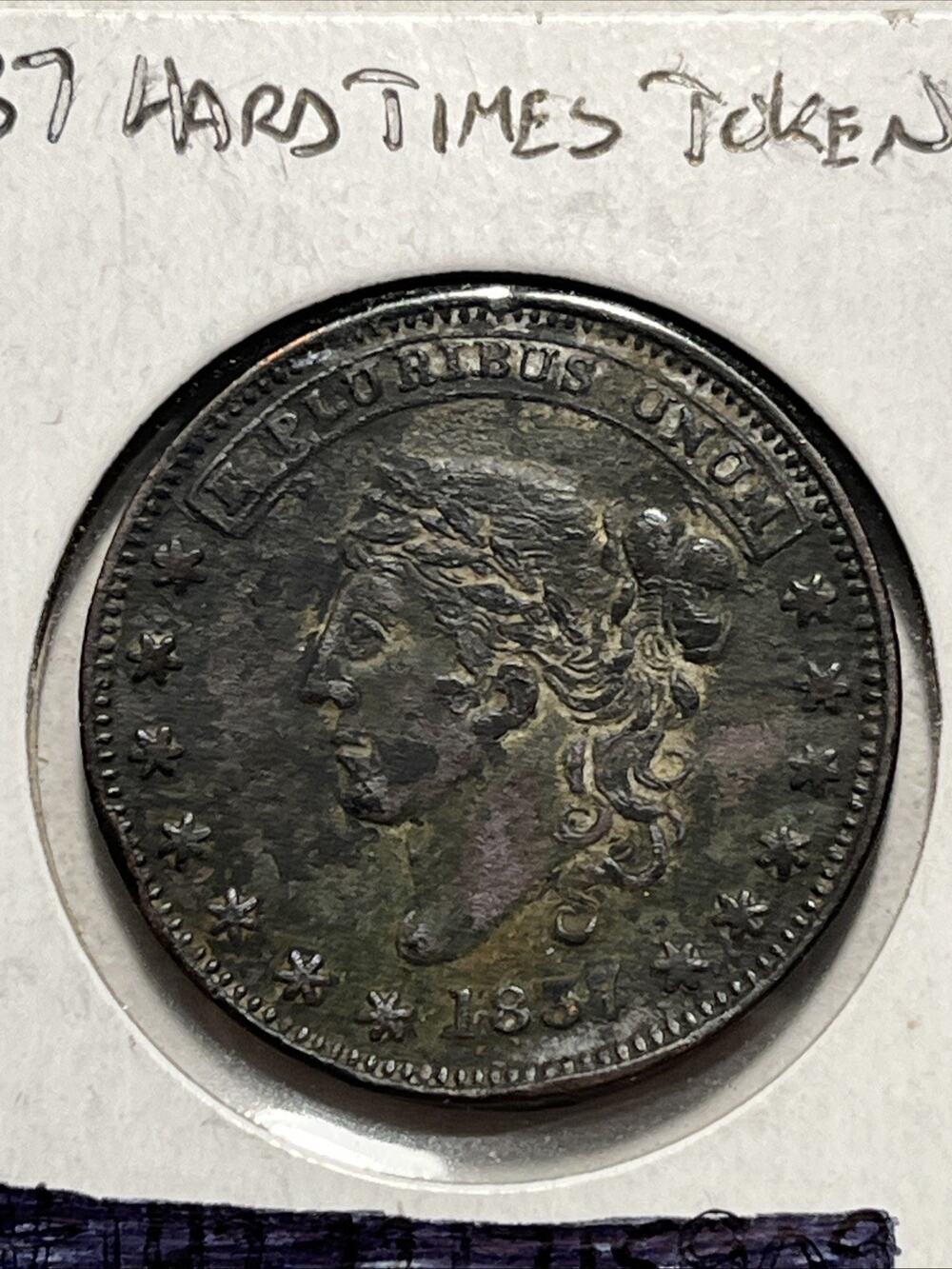 George A. Jarvis New York Hard Times Token, F-Great Detail,R- Sm Bend No Reserve